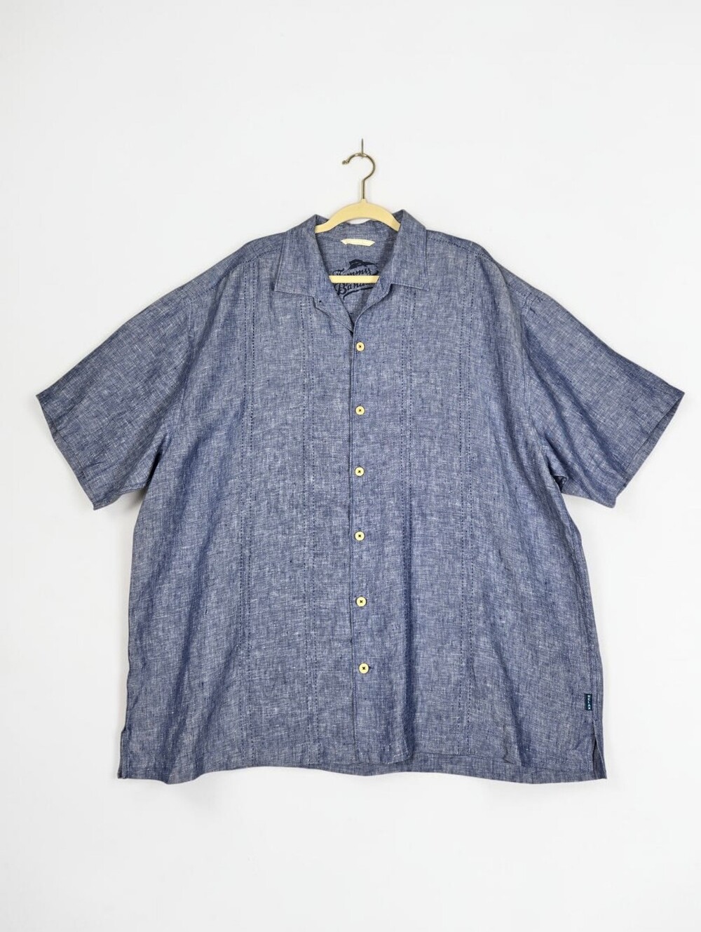 Tommy Bahama Blue 100% Linen Short Sleeve Shirt Men's Size XXL - Picture 2 of 16